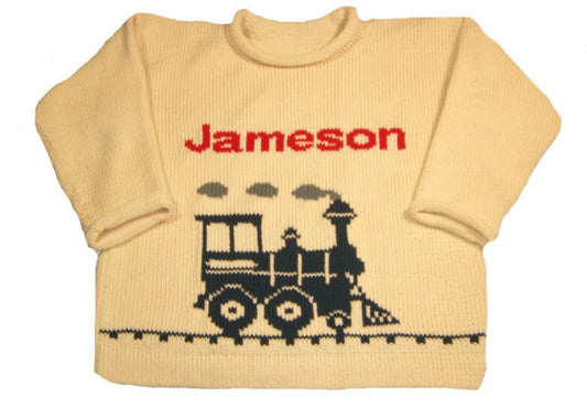 Personalized Train Baby Sweater