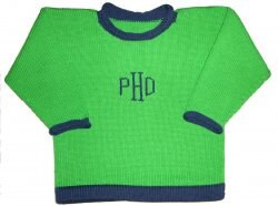 Two Color Monogrammed Baby Pullover