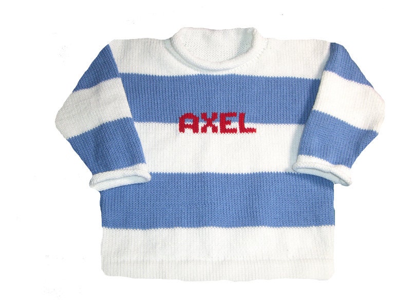 Rugby Striped Name Sweater - Custom Knits for Baby