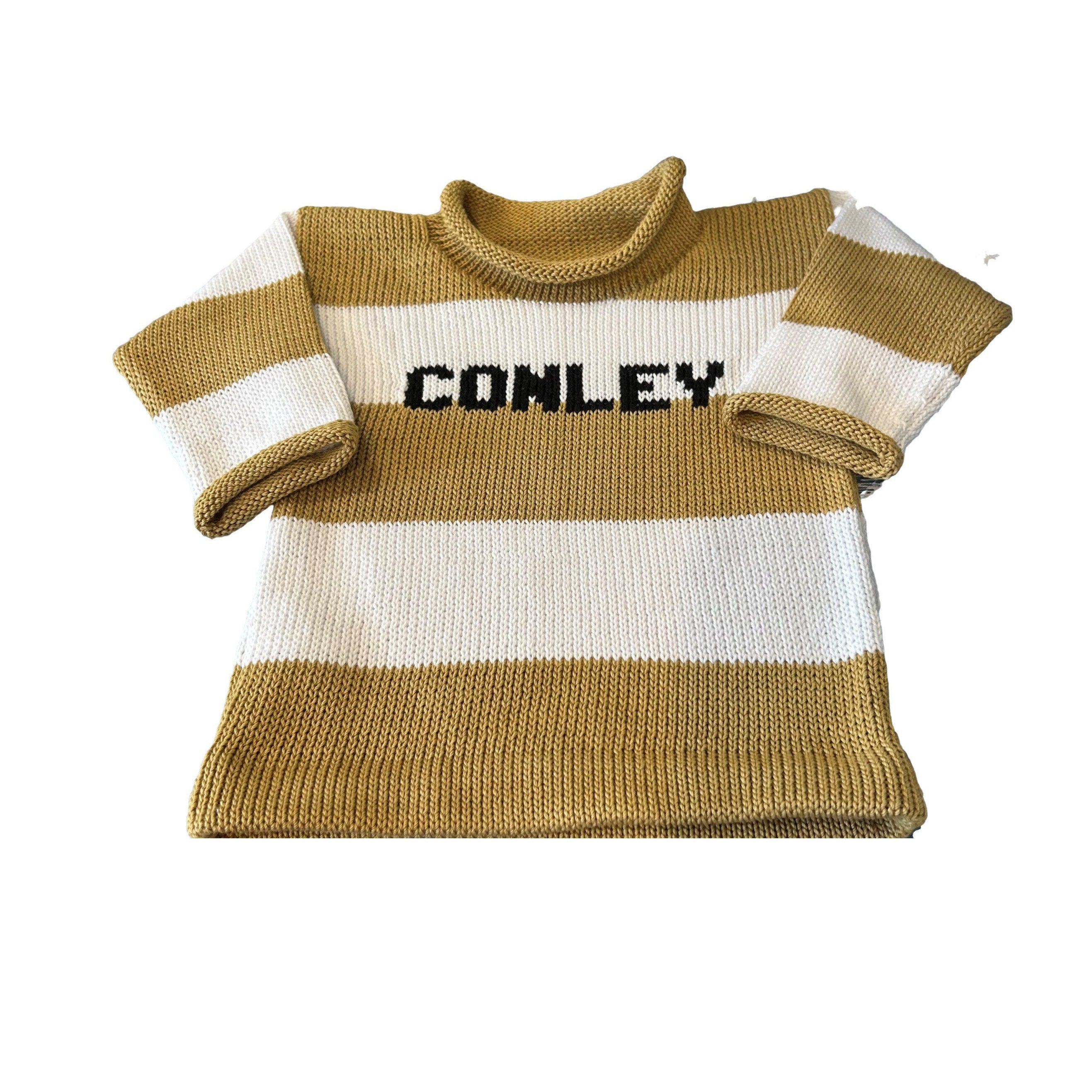 Rugby Striped Name Sweater - Custom Knits for Baby