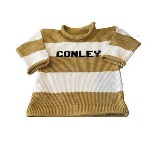 Rugby Striped Name Sweater - Custom Knits for Baby