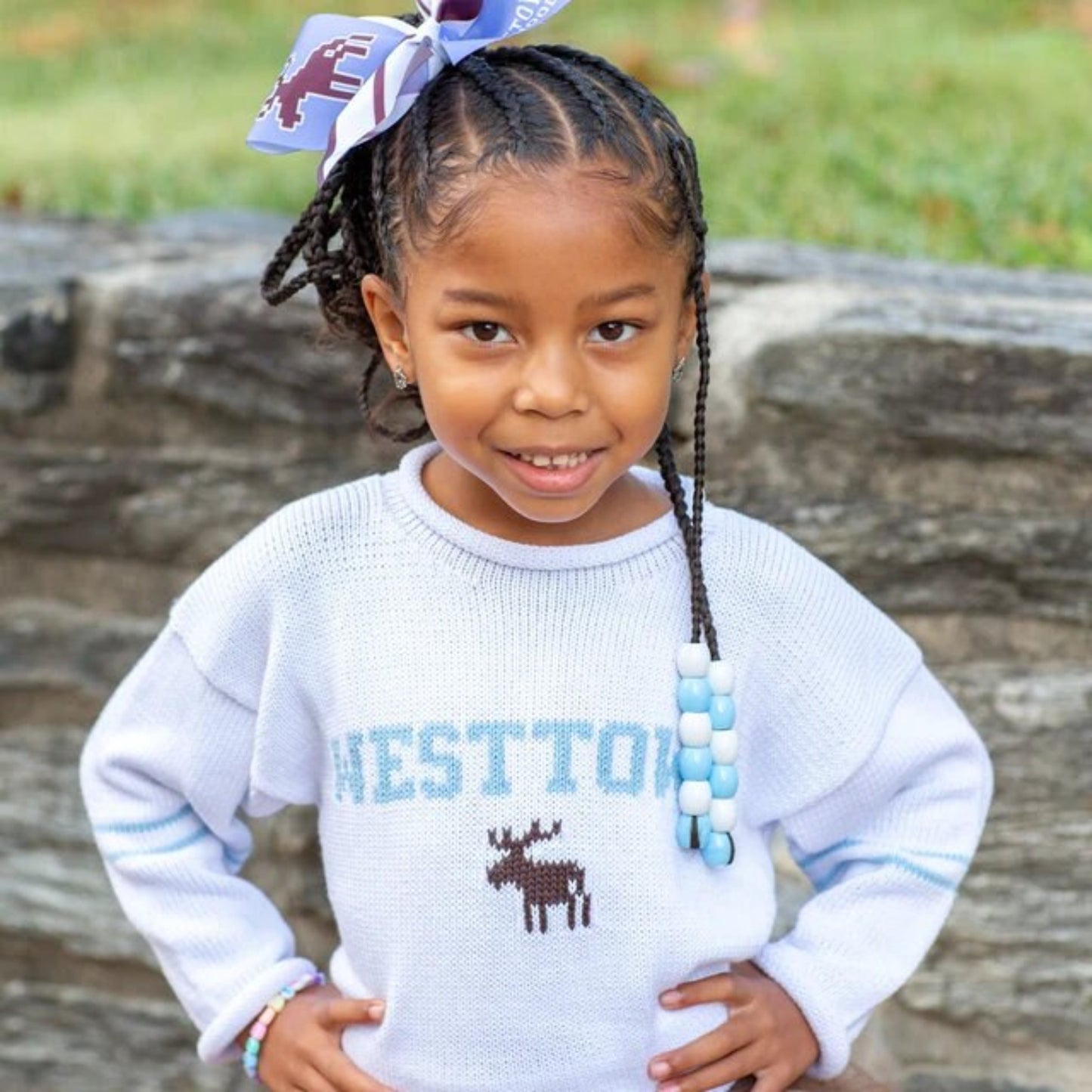westtown school sweater with moose