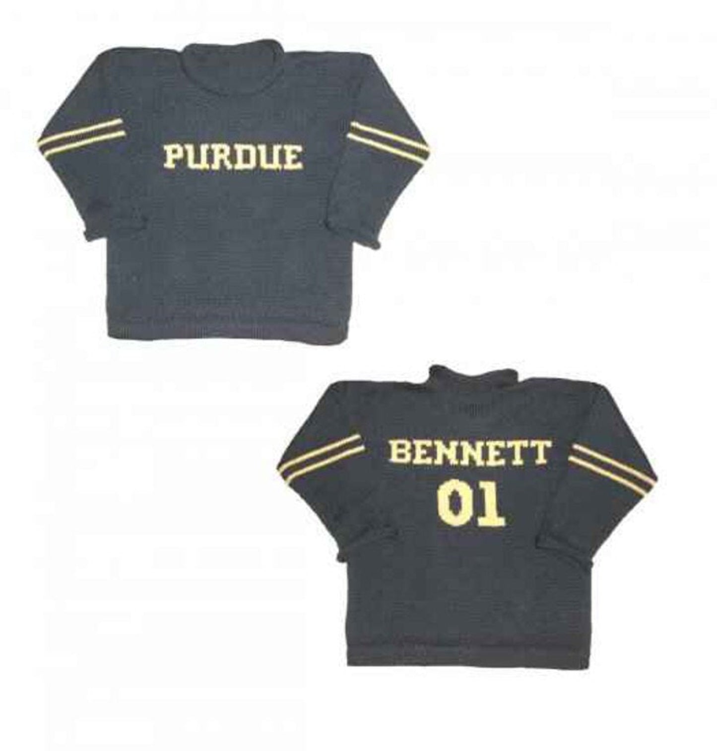 Personalized Purdue University Alumni Pullover Sweater - Custom Knits for Baby