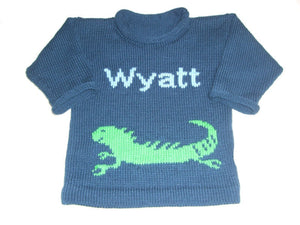Personalized Iguana Sweater - Custom Knits for Baby