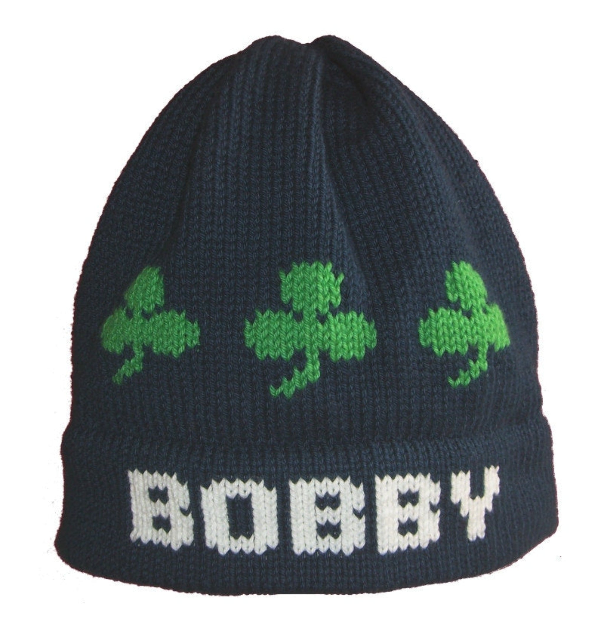 Personalized Name Hat with Shamrocks or Footballs - Custom Knits for Baby