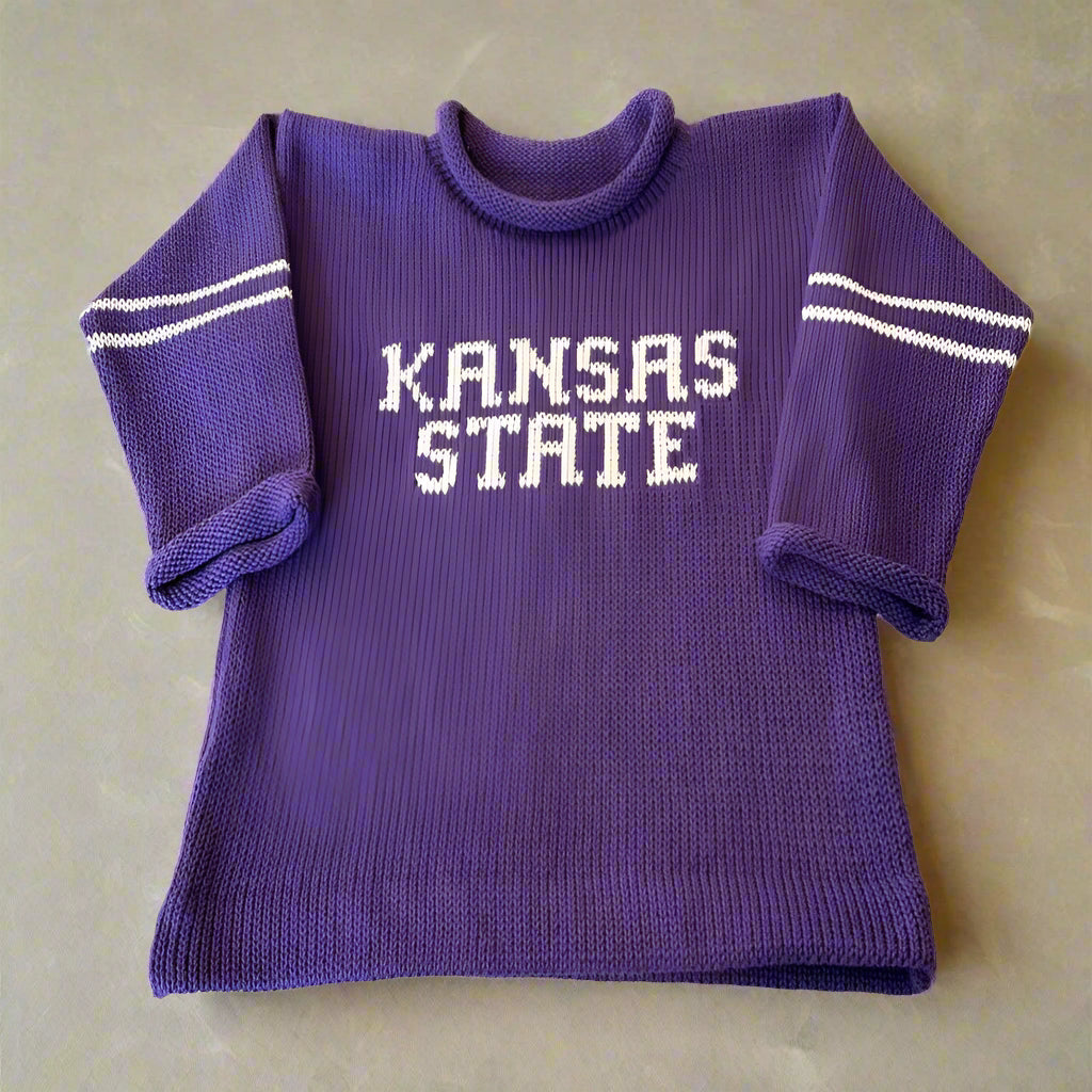 Personalized baby name sweater Kansas State jersey custom knit gift