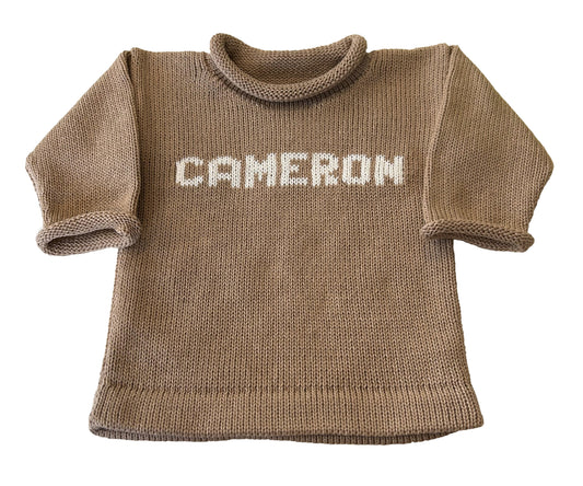 classic baby name sweater