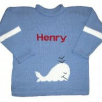 Custom Knit Whale Pullover - Custom Knits for Baby