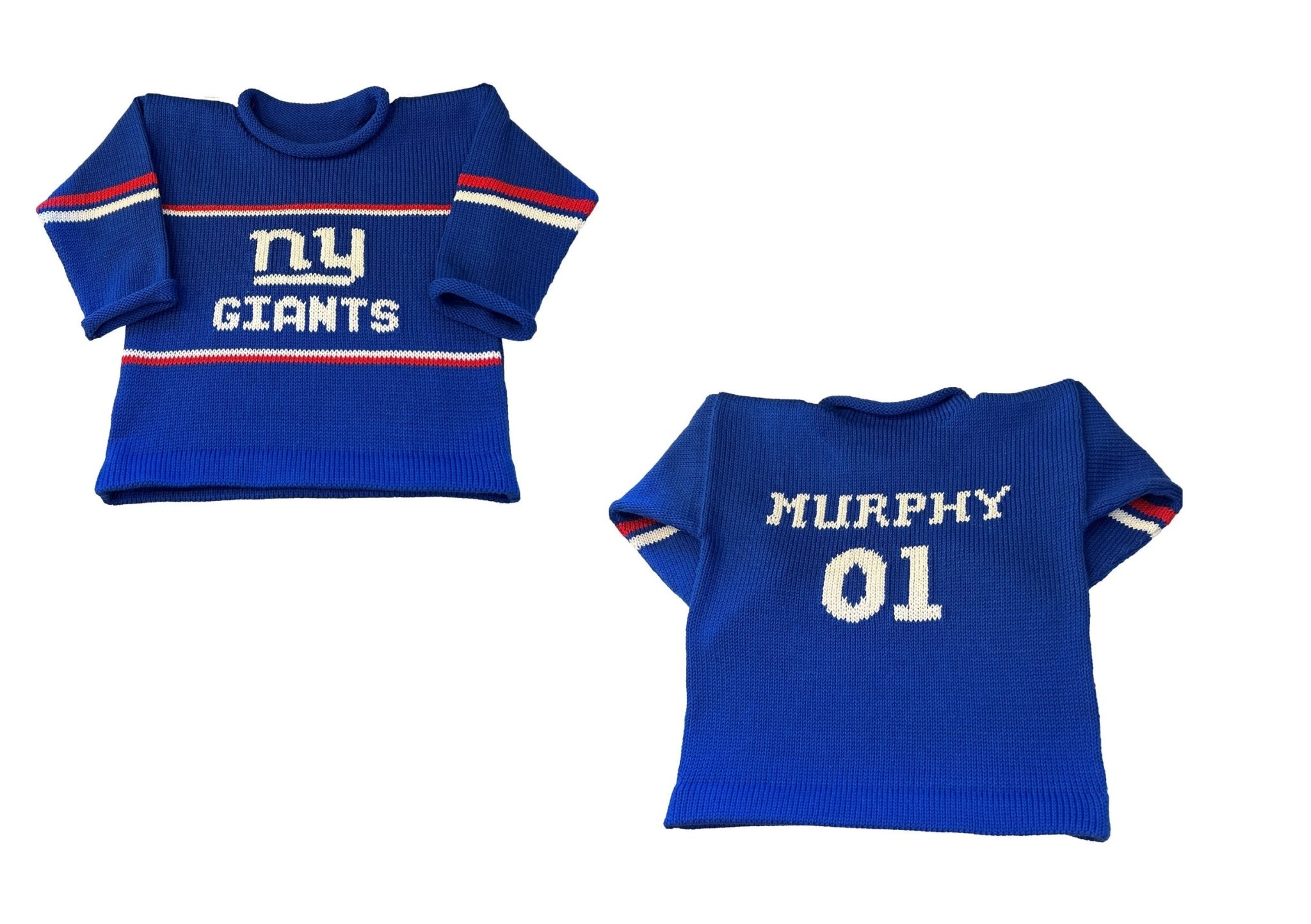 Custom NY Giants Team Spirit Sweater Custom Knits for Baby