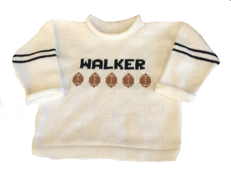 Personalized Football Sports Name Sweater - Custom Knits for Baby