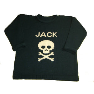 Personalized Skull and Crossbones Novelty Sweater - Custom Knits for Baby