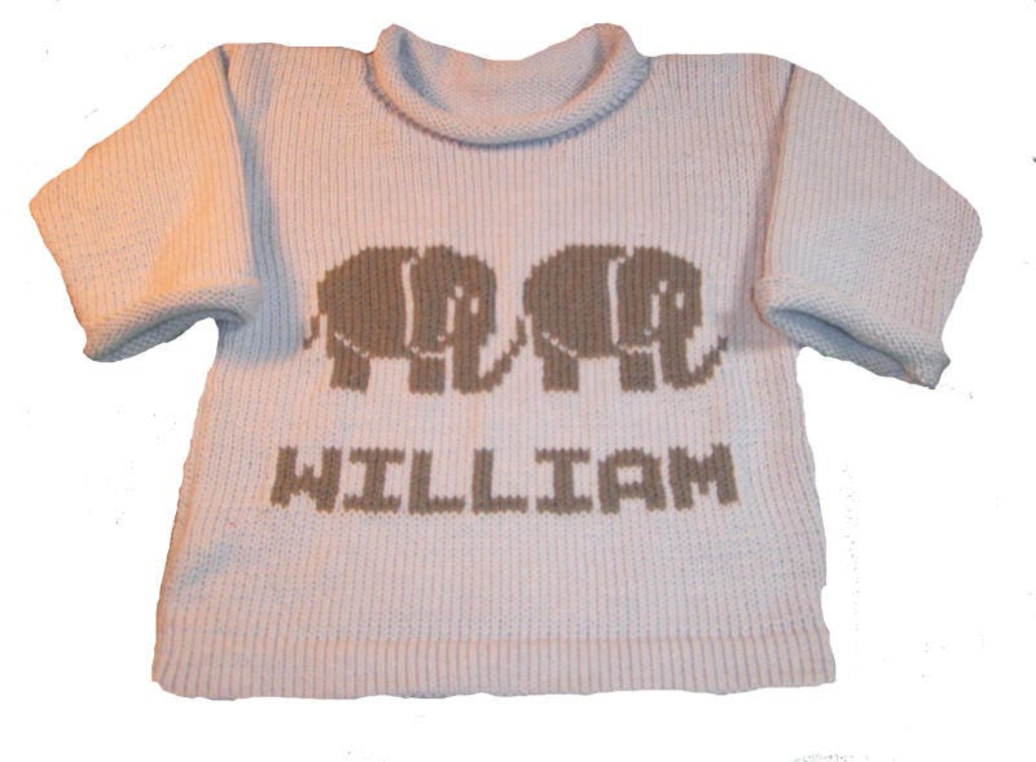 Personalized Baby Elephant Sweater - Custom Knits for Baby