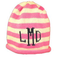 Striped Roll Hat with Name or Monogram - Custom Knits for Baby