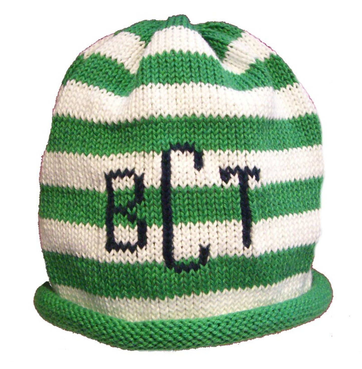 Striped Roll Hat with Name or Monogram - Custom Knits for Baby
