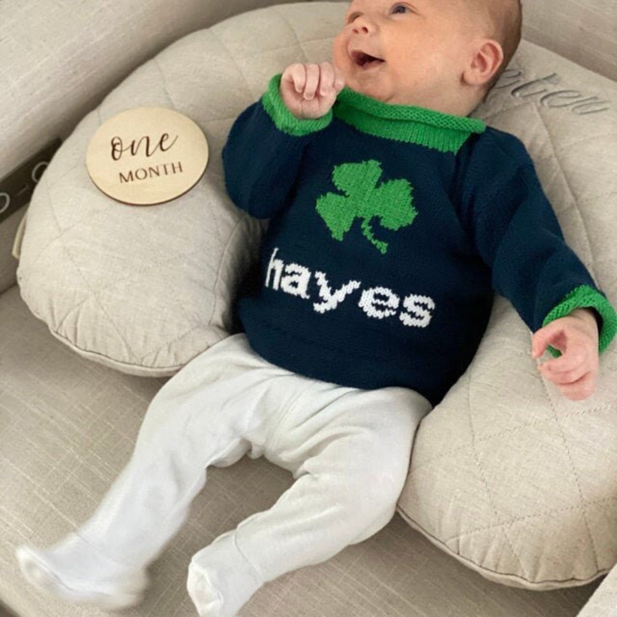 Personalized St. Patrick's Day Sweater - Custom Knits for Baby