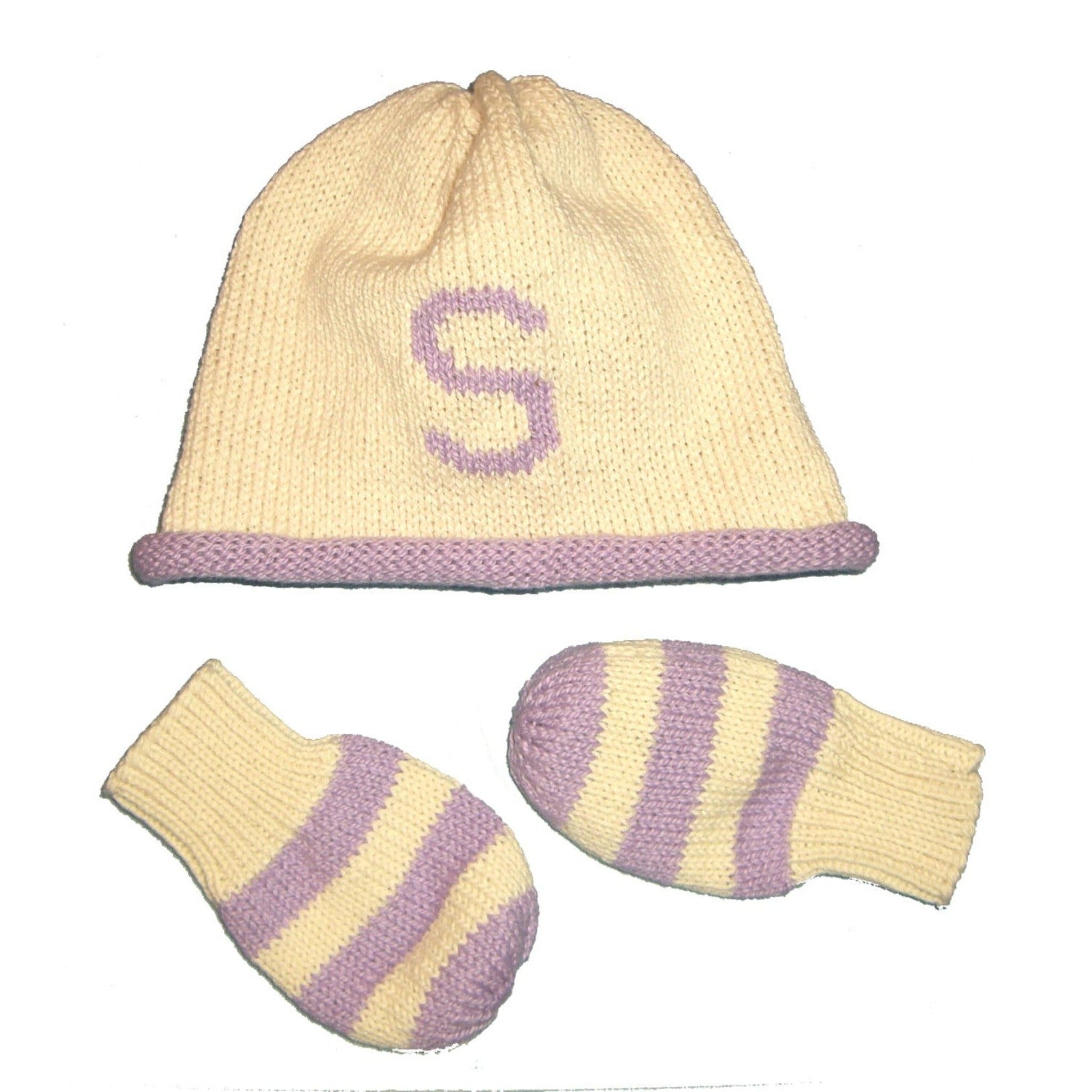 Personalized Hat and Mitten Set For Baby - Custom Knits for Baby