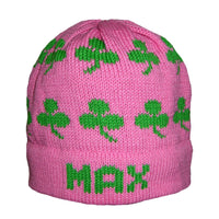 Personalized St. Patricks Day Shamrock Hat - Custom Knits for Baby
