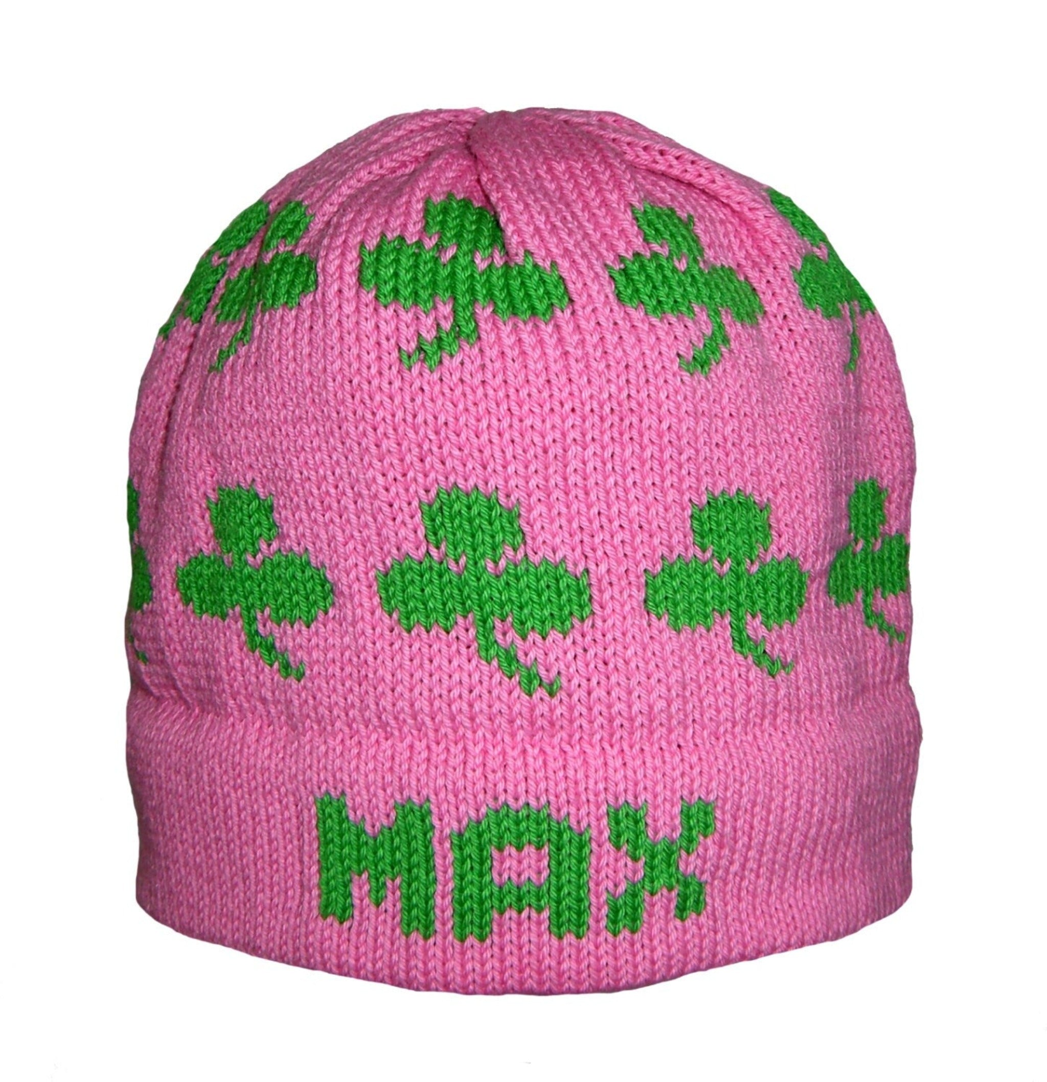 Personalized St. Patricks Day Shamrock Hat - Custom Knits for Baby