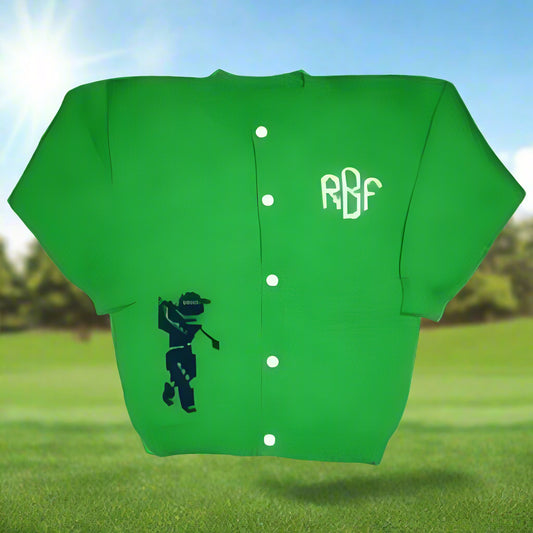 Monogrammed Golf Cardigan for Children – Personalized Kids Golf Sweater 