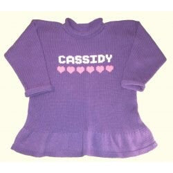 Ruffled Name Tunic for Girls - Custom Knits for Baby