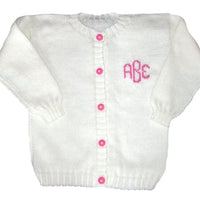 Monogrammed Baby Cardigan - Custom Knits for Baby