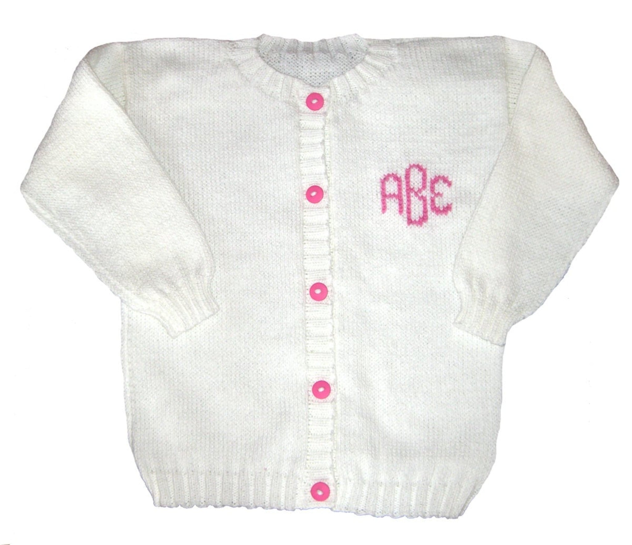 Monogrammed Baby Cardigan - Custom Knits for Baby