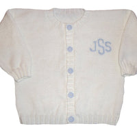 Monogrammed Baby Cardigan - Custom Knits for Baby