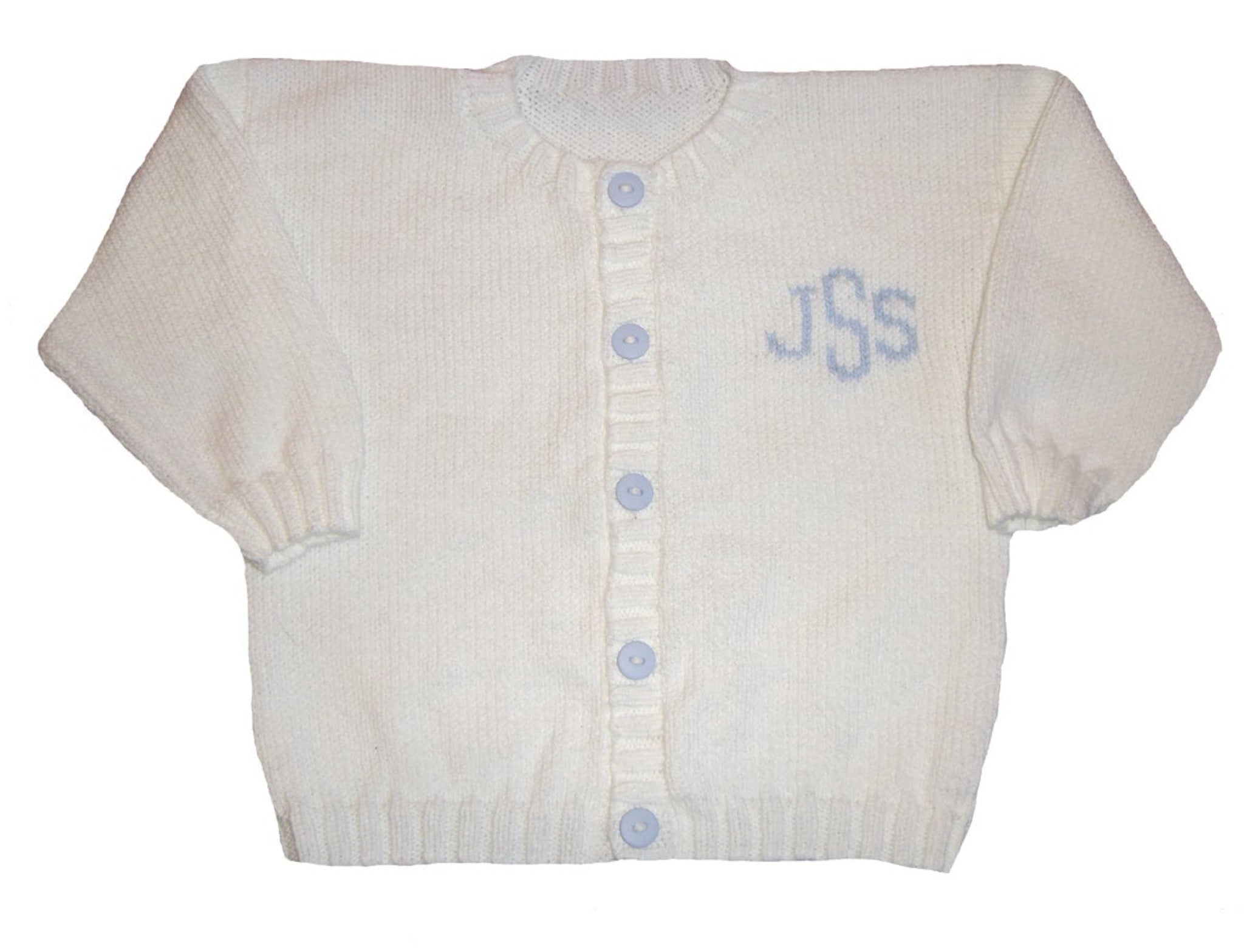 Monogrammed Baby Cardigan - Custom Knits for Baby