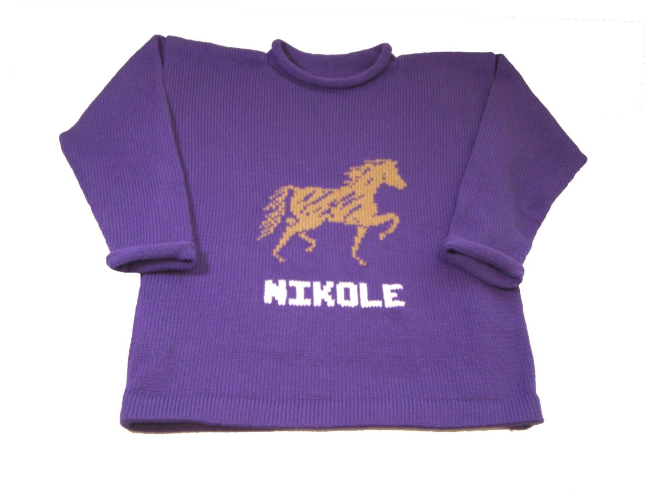 Personalized Equestrian Sweater for Children - Custom Knits for Baby