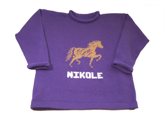 equestrian horse sweater with name