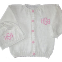Monogrammed Baby Cardigan - Custom Knits for Baby