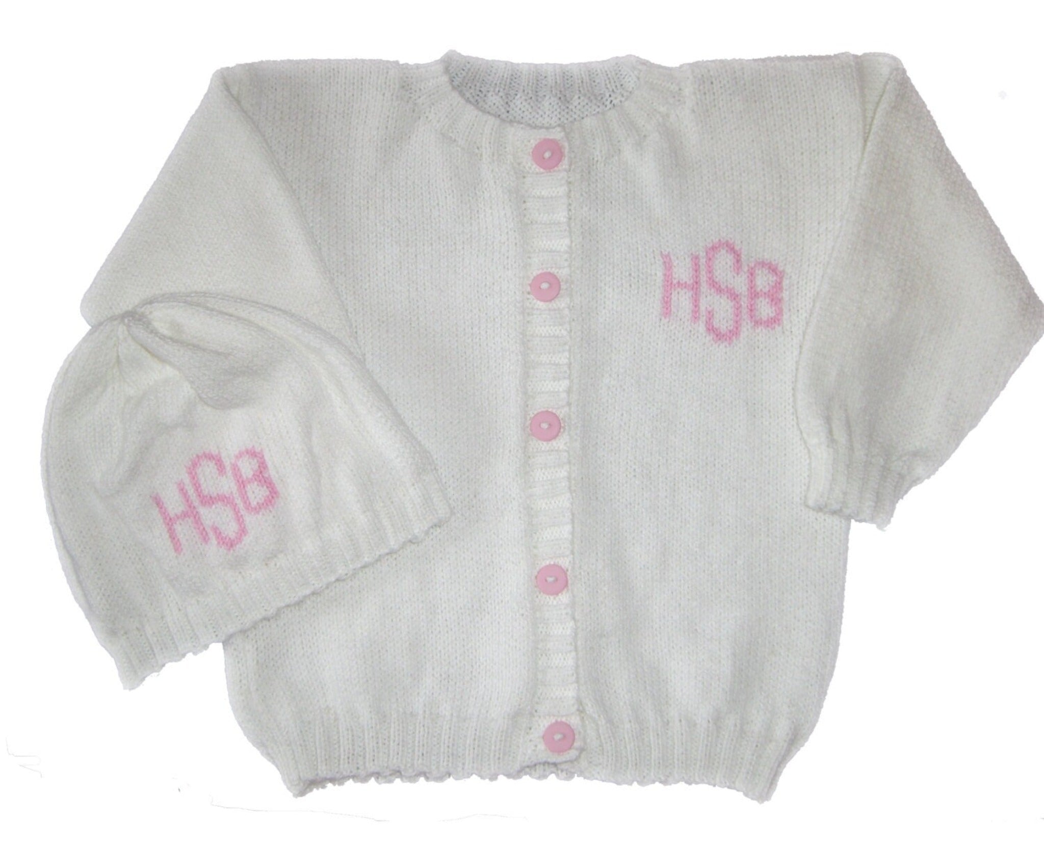 Monogrammed Baby Cardigan - Custom Knits for Baby