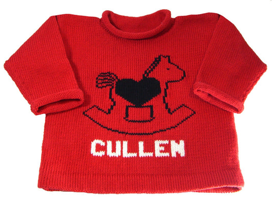 rocking horse sweater with name