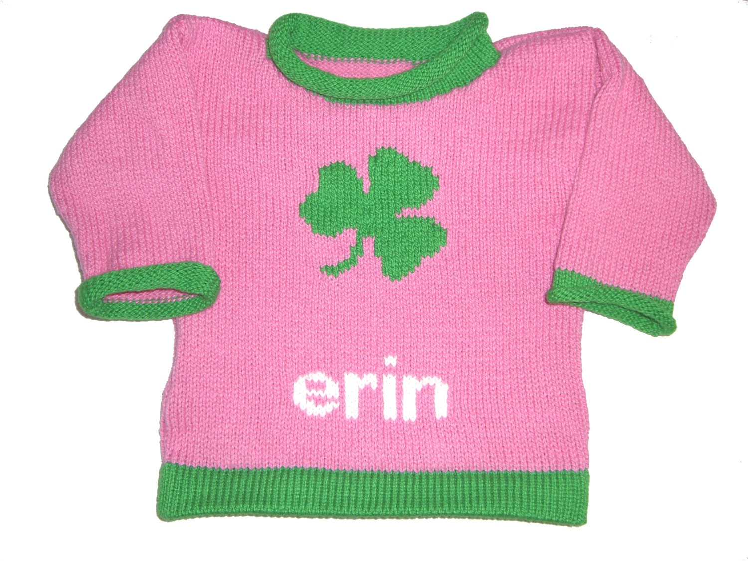 St. Patrick's Day Personalized Sweater for Children - Custom Knits for Baby