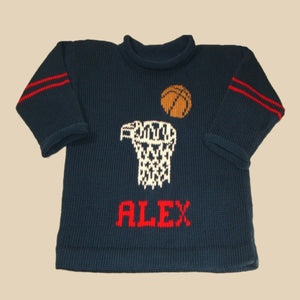 Personalized Basketball with Net sweater - Custom Knits for Baby