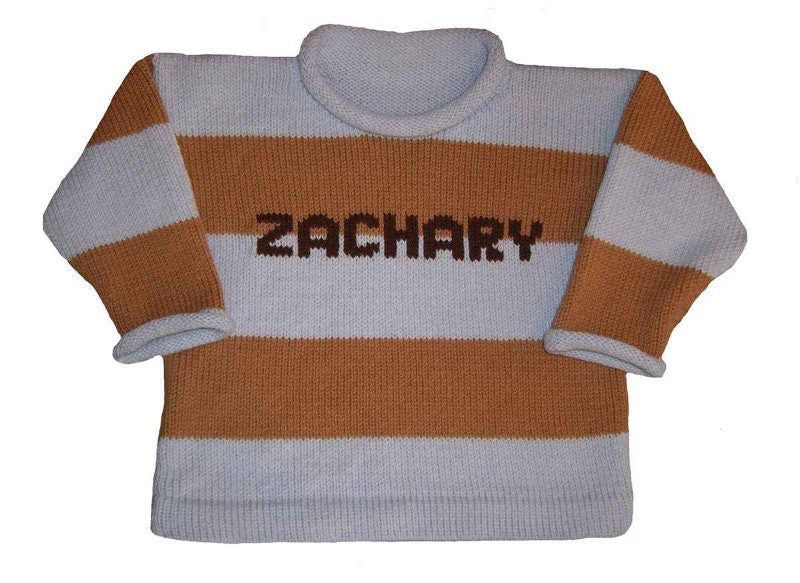 Rugby Striped Name Sweater - Custom Knits for Baby