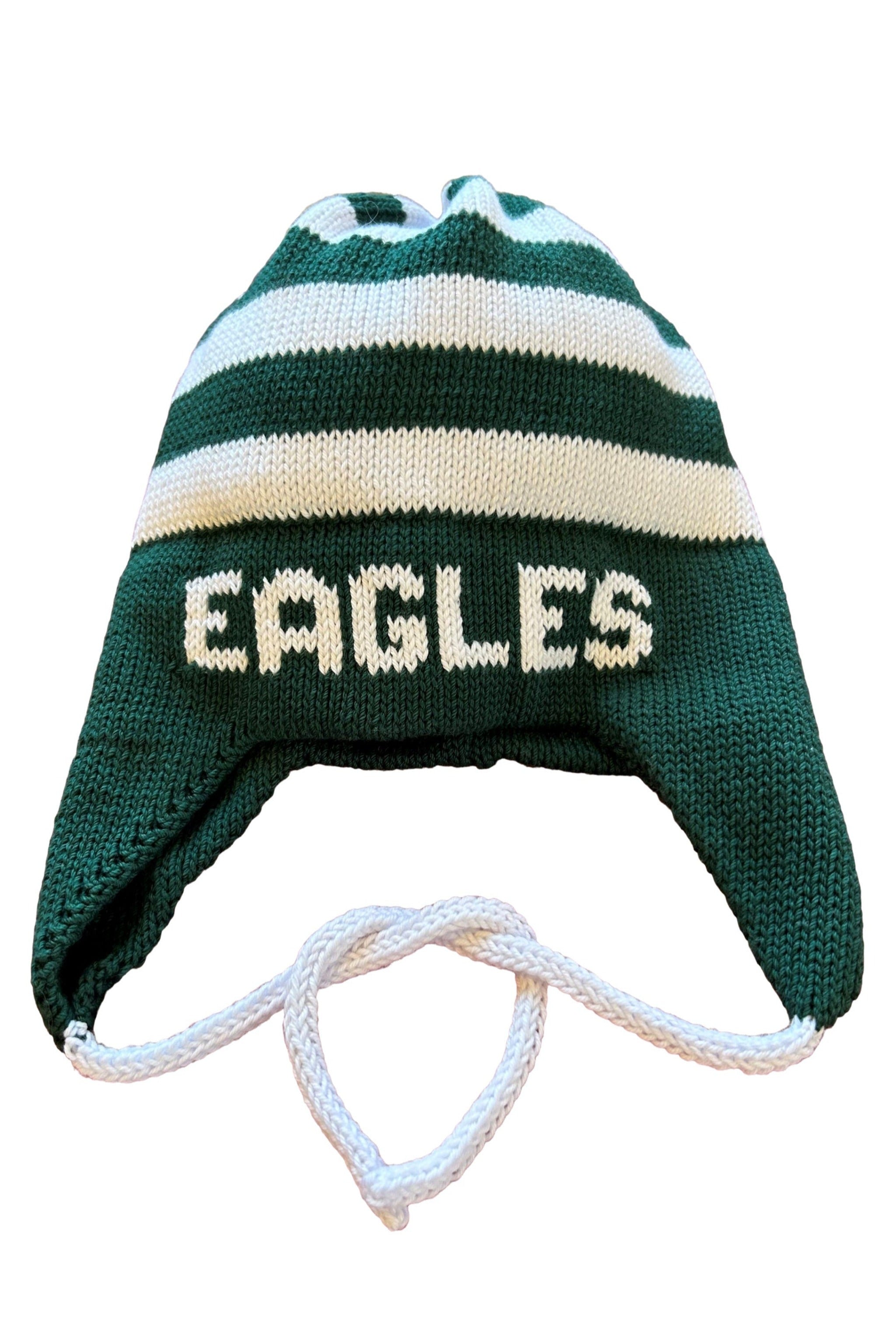 Team or School Spirit Striped Earflap Hat - Custom Knits for Baby