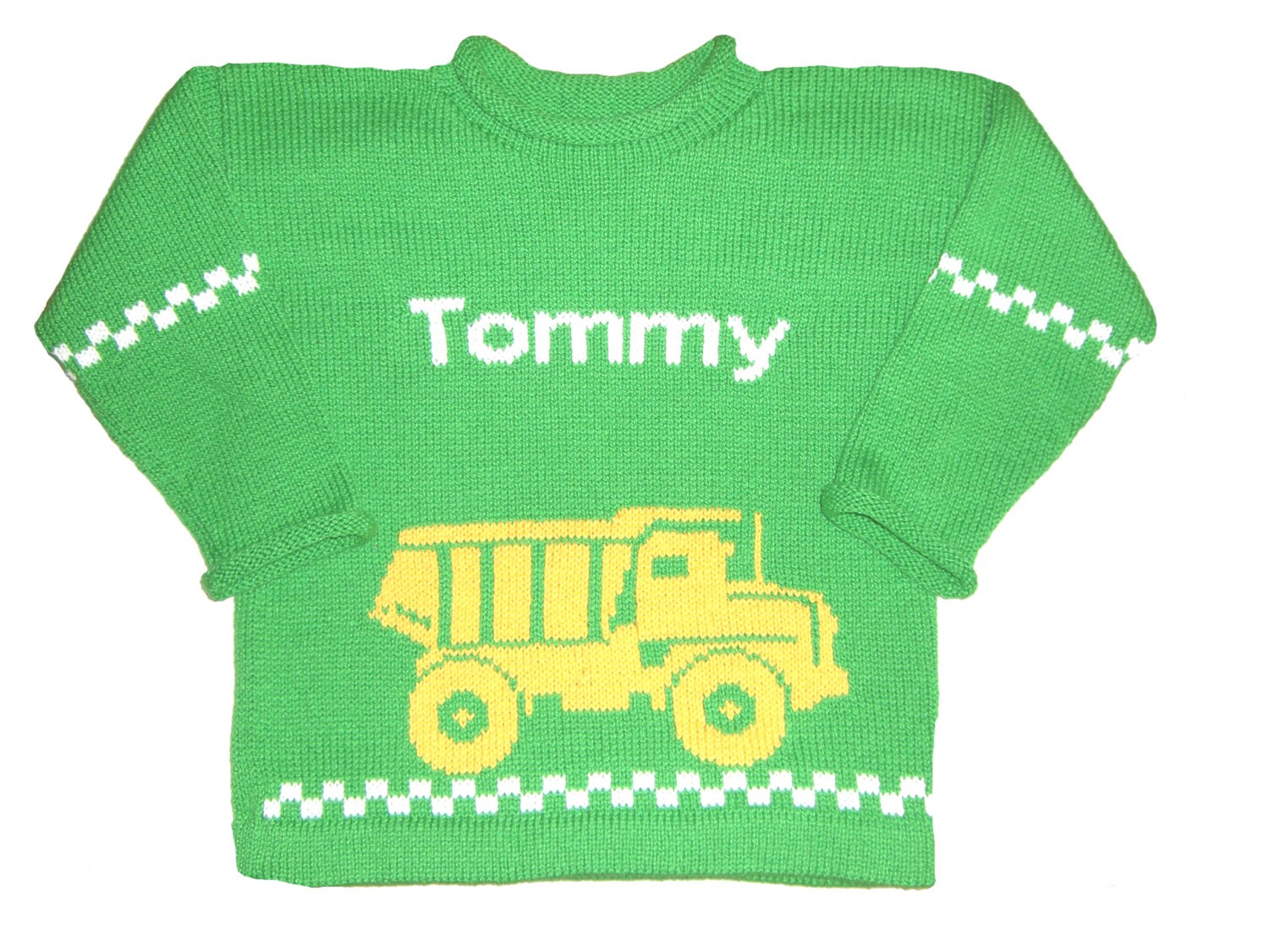 Personalized Construction Sweater for Little Boys - Custom Knits for Baby