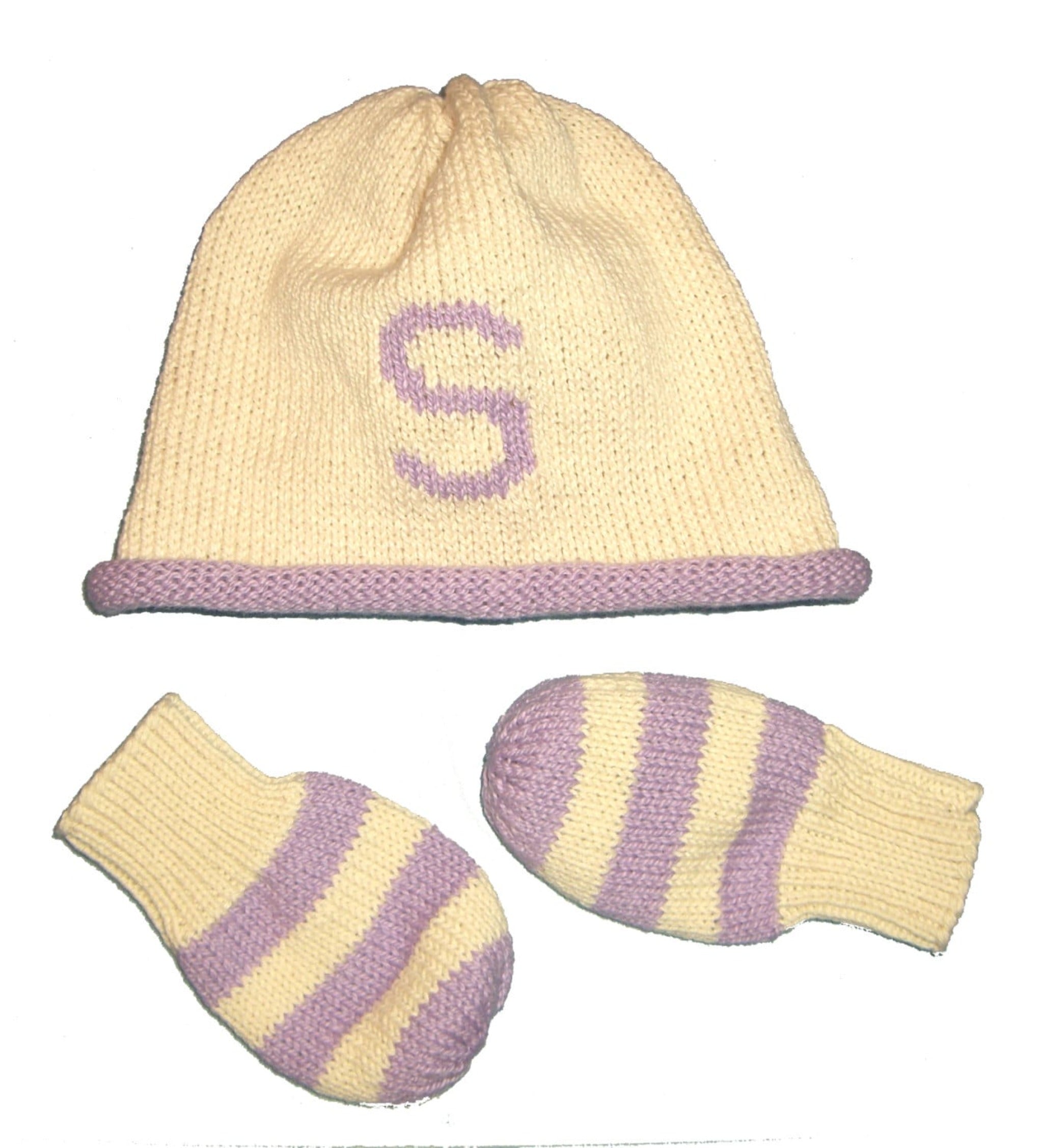 Personalized Hat and Mitten Set for Baby - Custom Knits for Baby