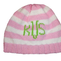 Striped Monogrammed Baby Beanie - Custom Knits for Baby