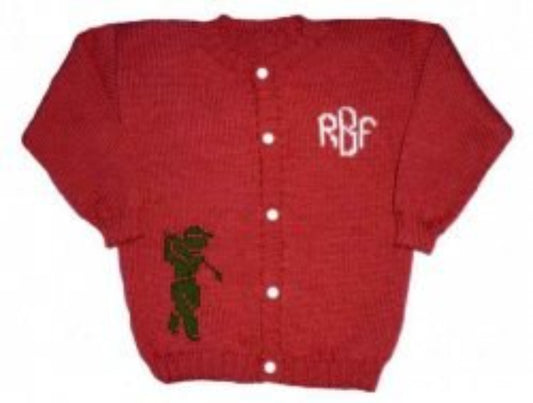 Monogrammed Golf Cardigan for Children - Custom Knits for Baby