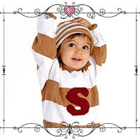 Rugby Striped Initial Pullover for Children - Custom Knits for Baby