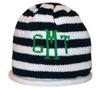 Striped Roll Hat with Monogram - Custom Knits for Baby