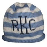 Striped Roll Hat with Monogram - Custom Knits for Baby