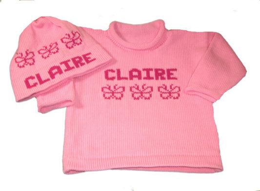 baby girl butterfly sweater with name