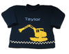 Personalized Excavator (Backhoe-Digger) Sweater for Little Boys - Custom Knits for Baby