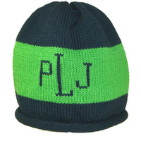 Rugby Monogrammed Baby Hat - Custom Knits for Baby