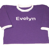 Two Color Personalized Name Pullover - Custom Knits for Baby