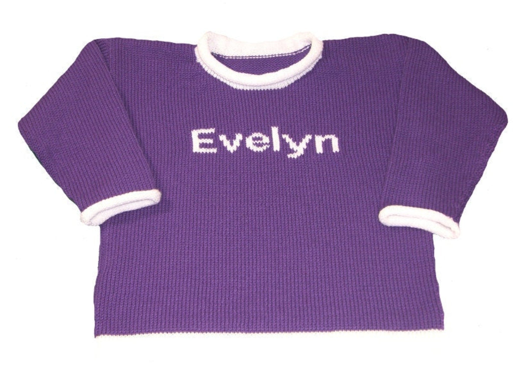 Two Color Personalized Name Pullover - Custom Knits for Baby