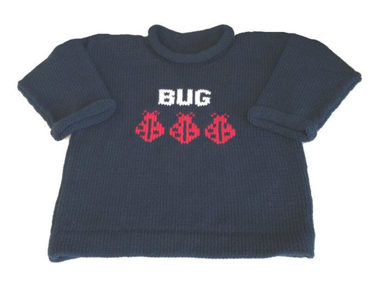 Personalized Name Sweater with Ladybugs - Custom Knits for Baby